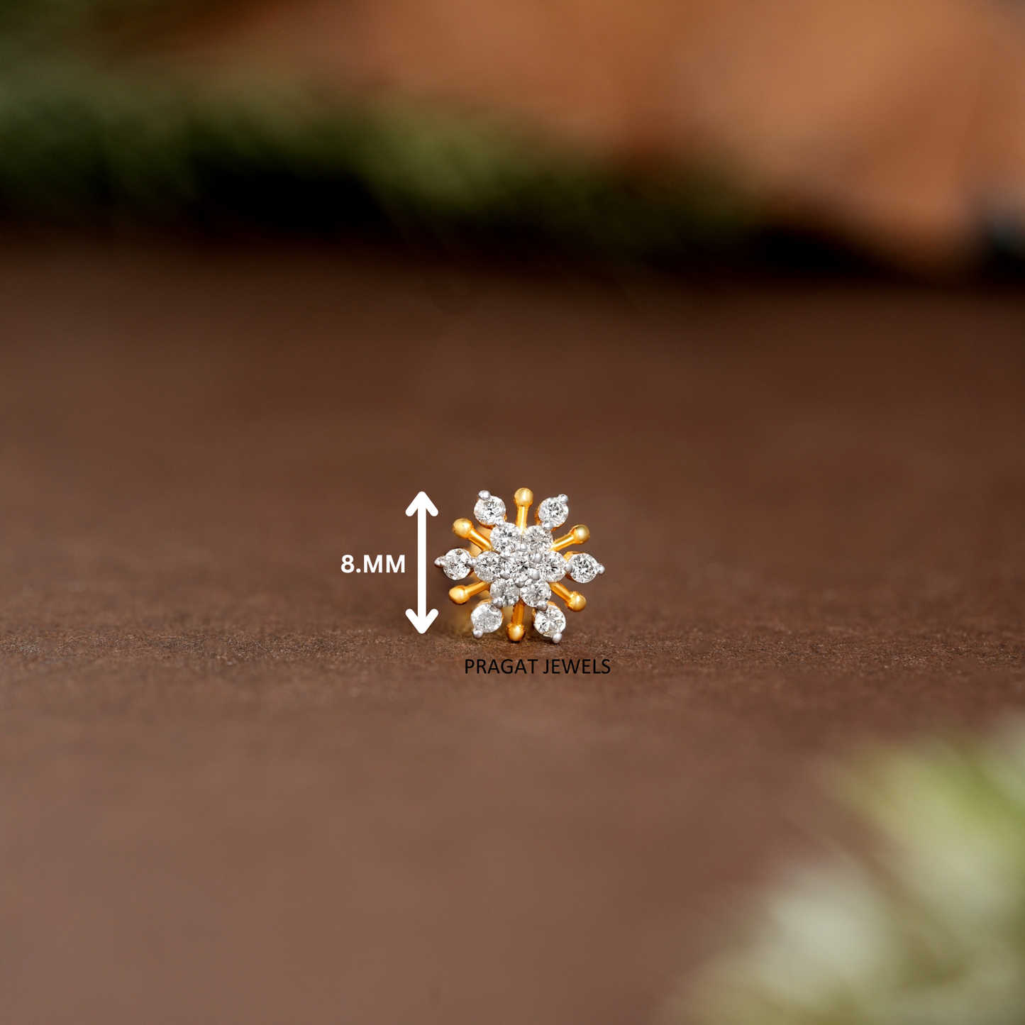 18k Solid Gold Nose Stud Flower Nosepin Flower Nose Stud