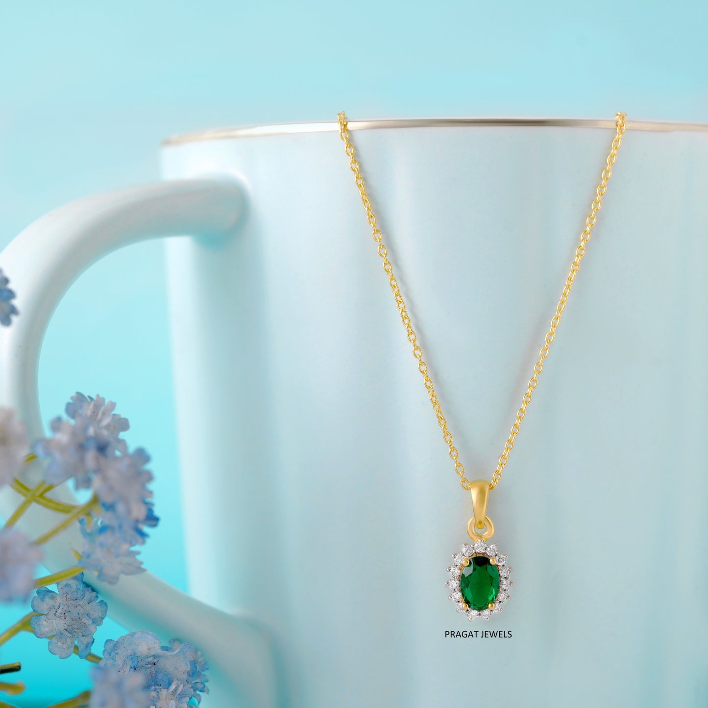 Ovel Diamond Halo Pendant Anniversary,Birthday Gift Simple Pendant for Wife