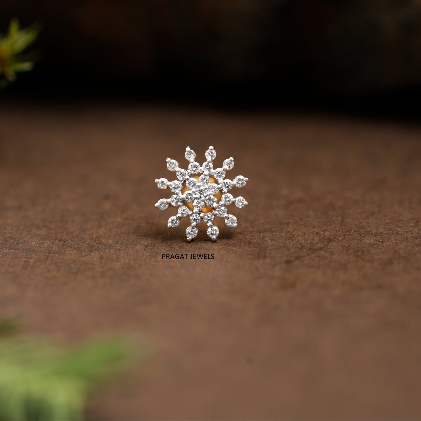 Indian Nose pin Diamond Nose Piercing Unique Nose Stud 18K Yellow gold Nose Stud Shape Nose Stud