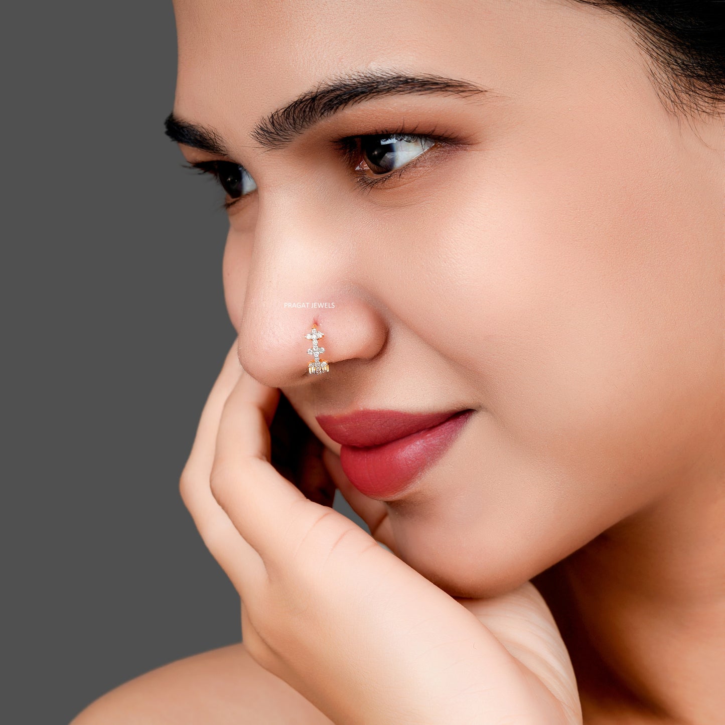 Brilliant Cut Diamond Stud 18K Yellow Gold 11MM Nose Ring,A Percious Gift for The Percious One.