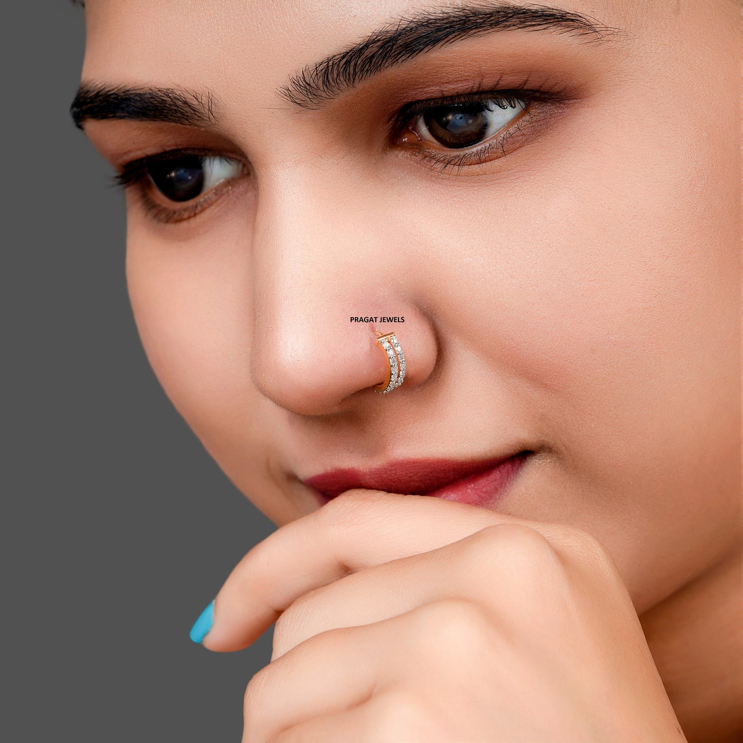 Diamond Stud 18K Yellow Gold 11MM Nose Ring,A Percious Gift for The Percious One.