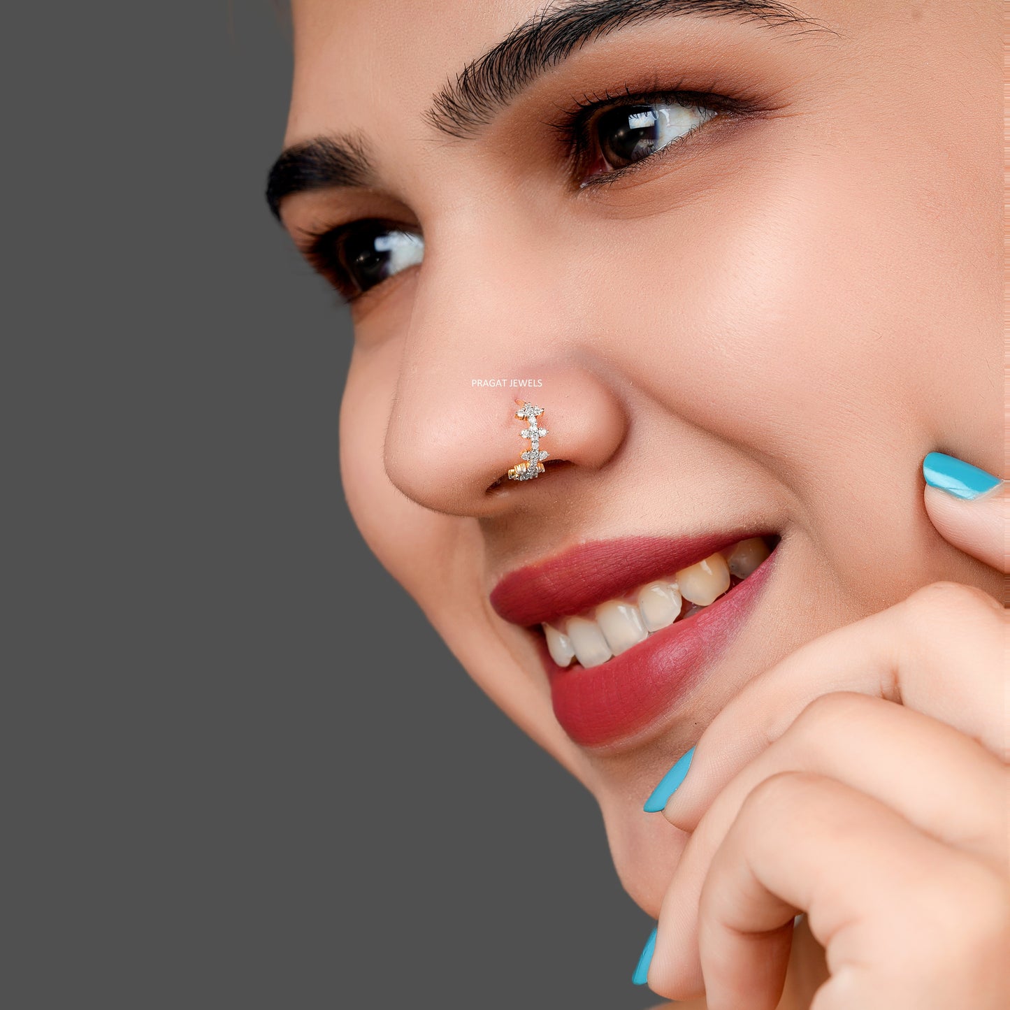 Brilliant Cut Diamond Stud 18K Yellow Gold 11MM Nose Ring,A Percious Gift for The Percious One.