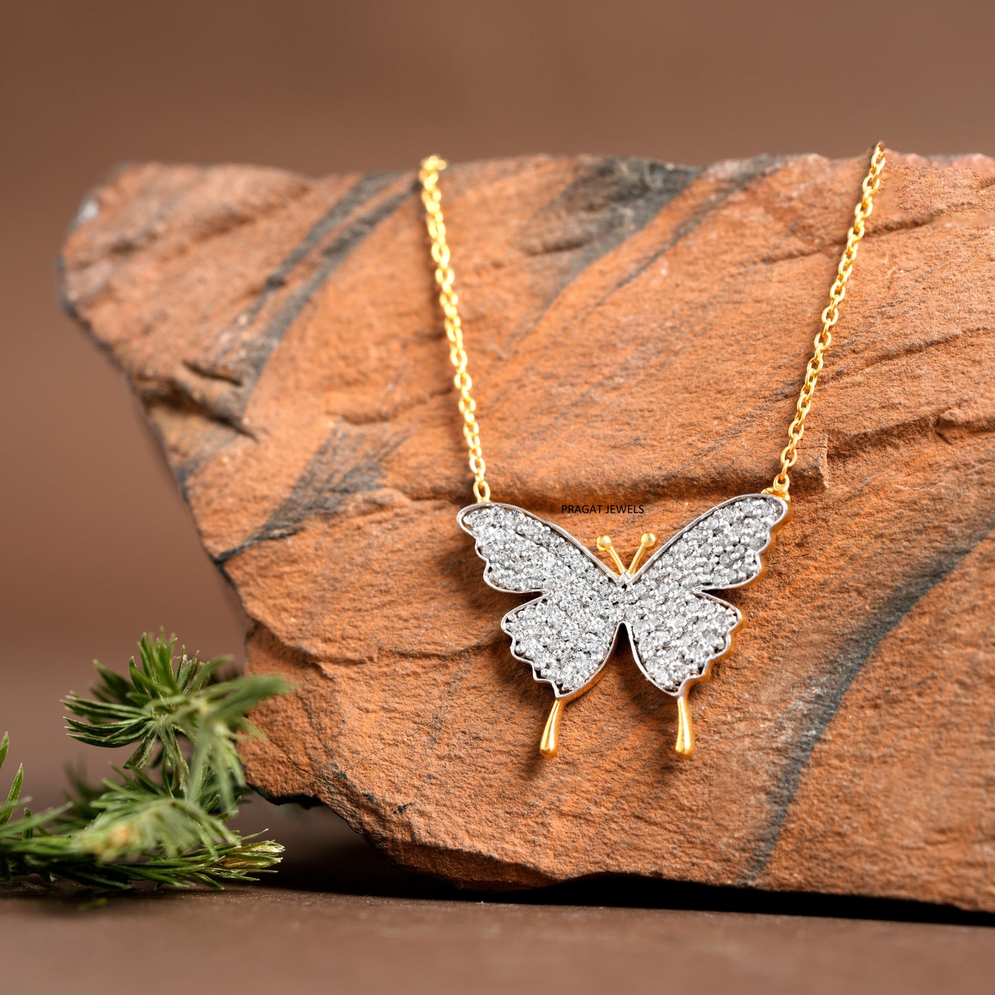 Butterfly Pendant 14K Gold Gifts For Her , Mother's Day Gift