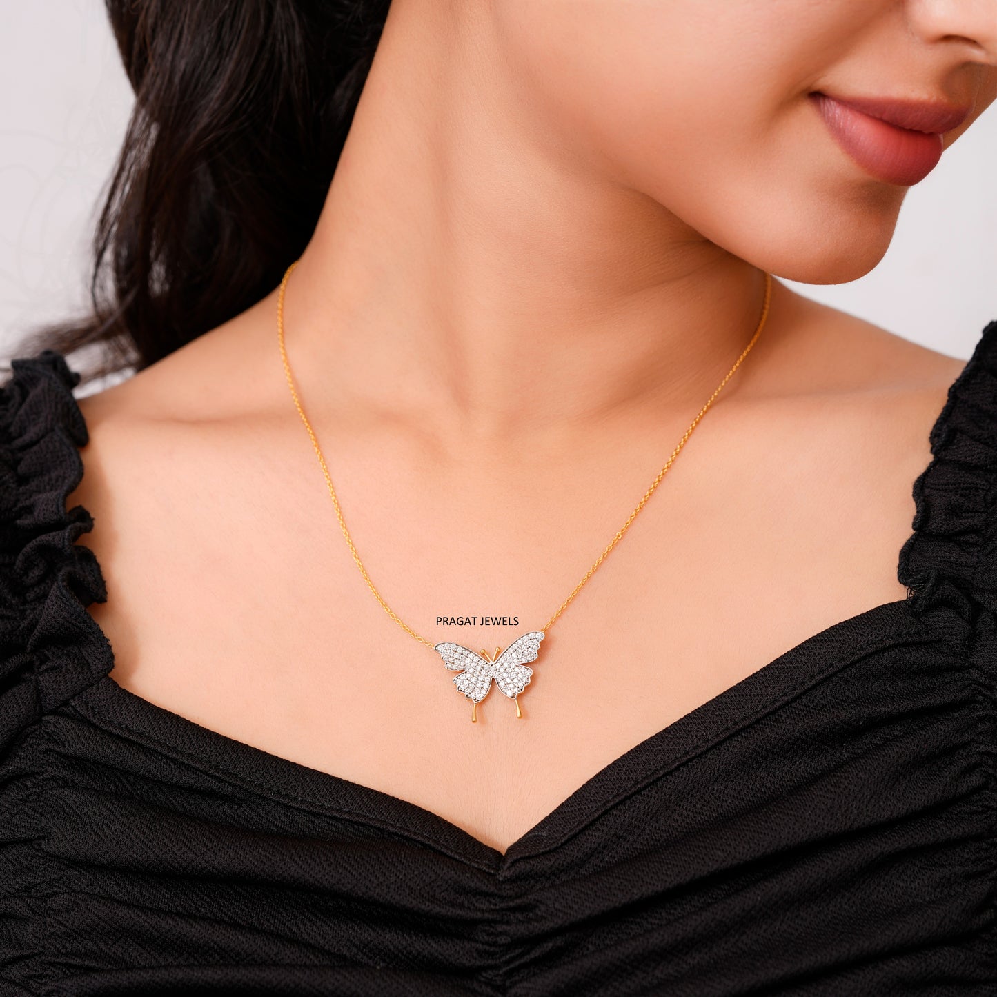 Butterfly Pendant 14K Gold Gifts For Her , Mother's Day Gift