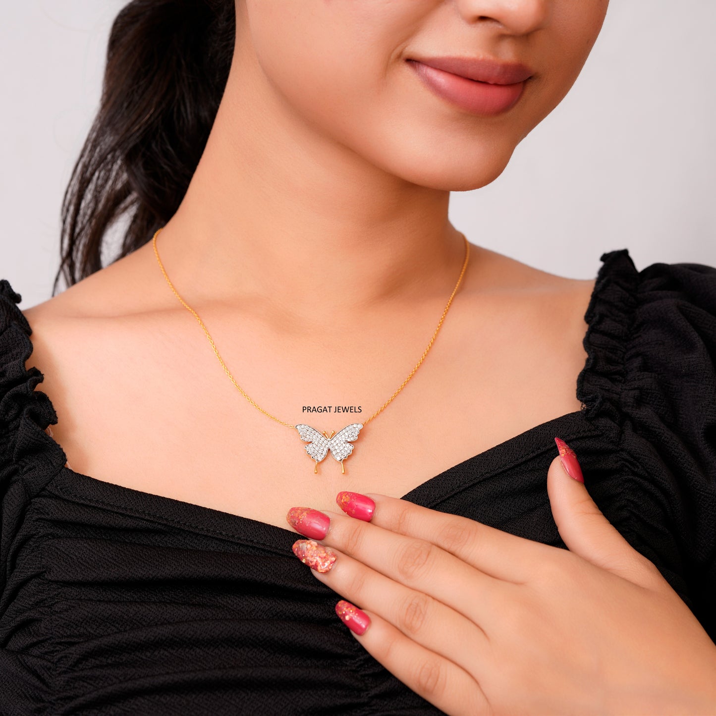 Butterfly Pendant 14K Gold Gifts For Her , Mother's Day Gift