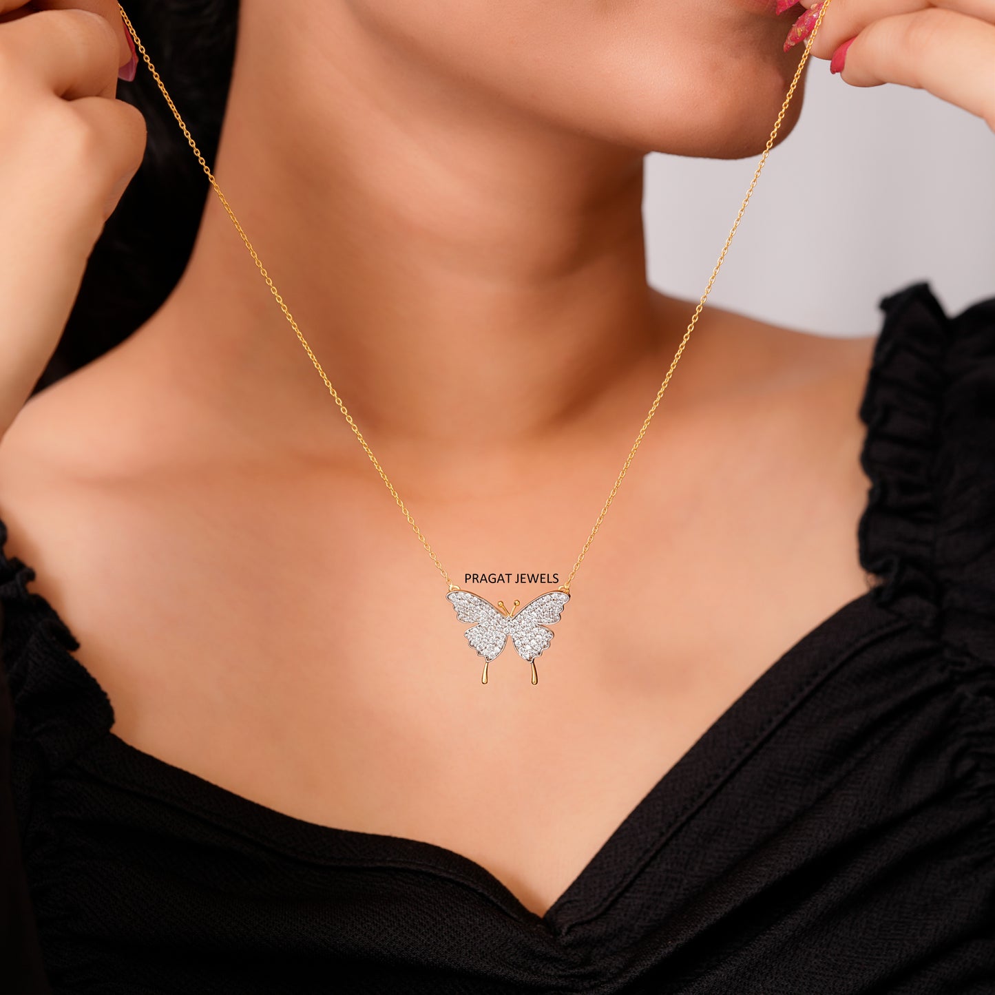 Butterfly Pendant 14K Gold Gifts For Her , Mother's Day Gift