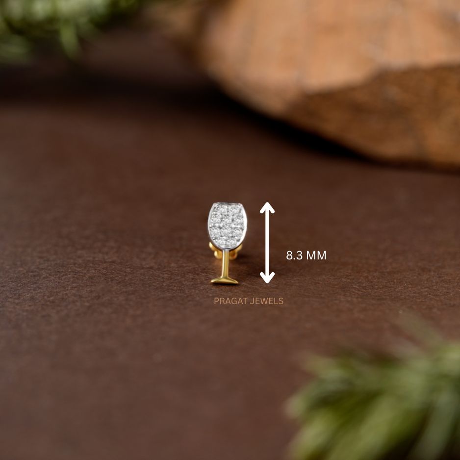 Wine Glass Diamond Stud/Champagne Glass Diamond Stud/Cocktail Glass Diamond Stud/np1236