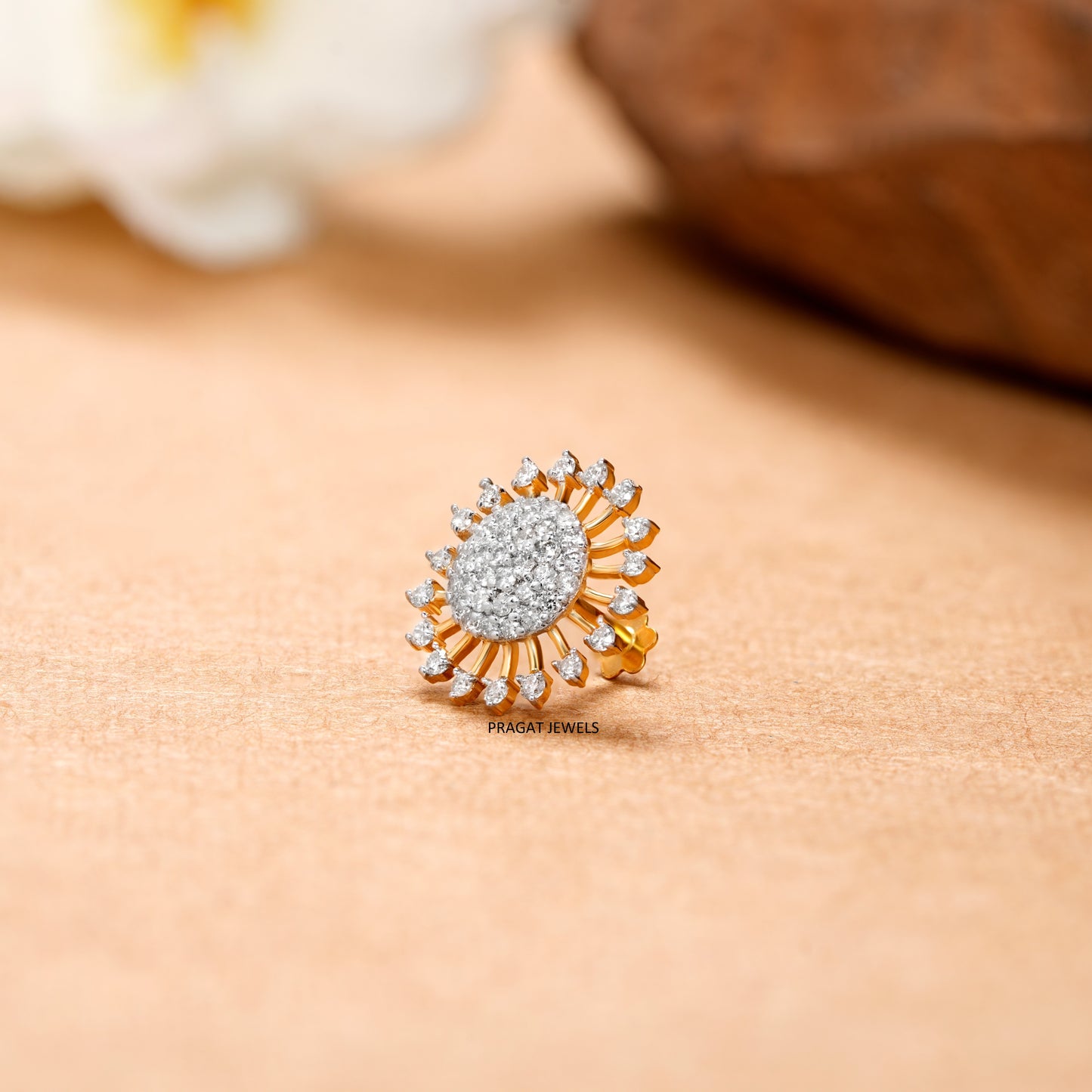Solitaire Yellow Gold Nosepin A precious Gift for The Percious One.