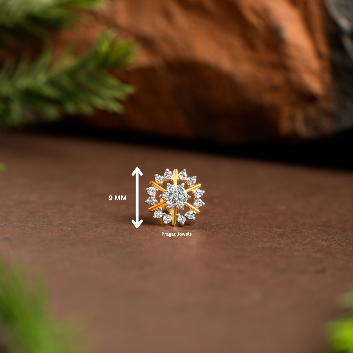 Diamond Flower Stud for Nosepin Brillant Cut Diamond Hand crafted with love