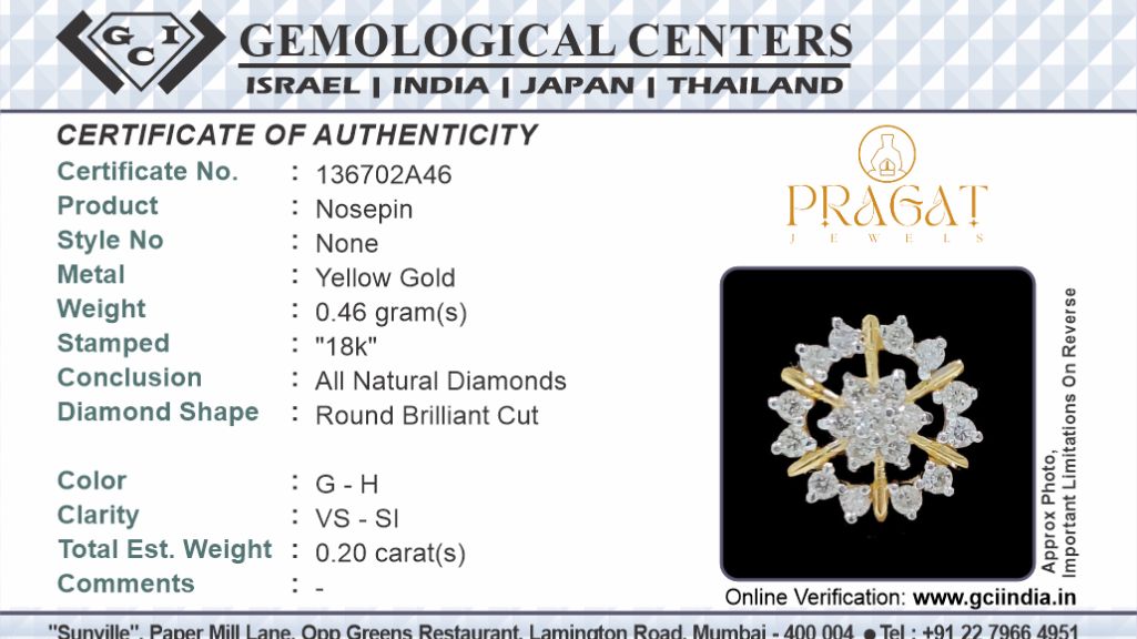 Diamond Flower Stud for Nosepin Brillant Cut Diamond Hand crafted with love