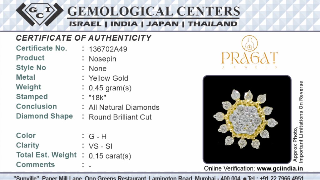 Natural Diamond Flower Stud for Nosepin Threaded Pin, Piercing Jewelry, Conch