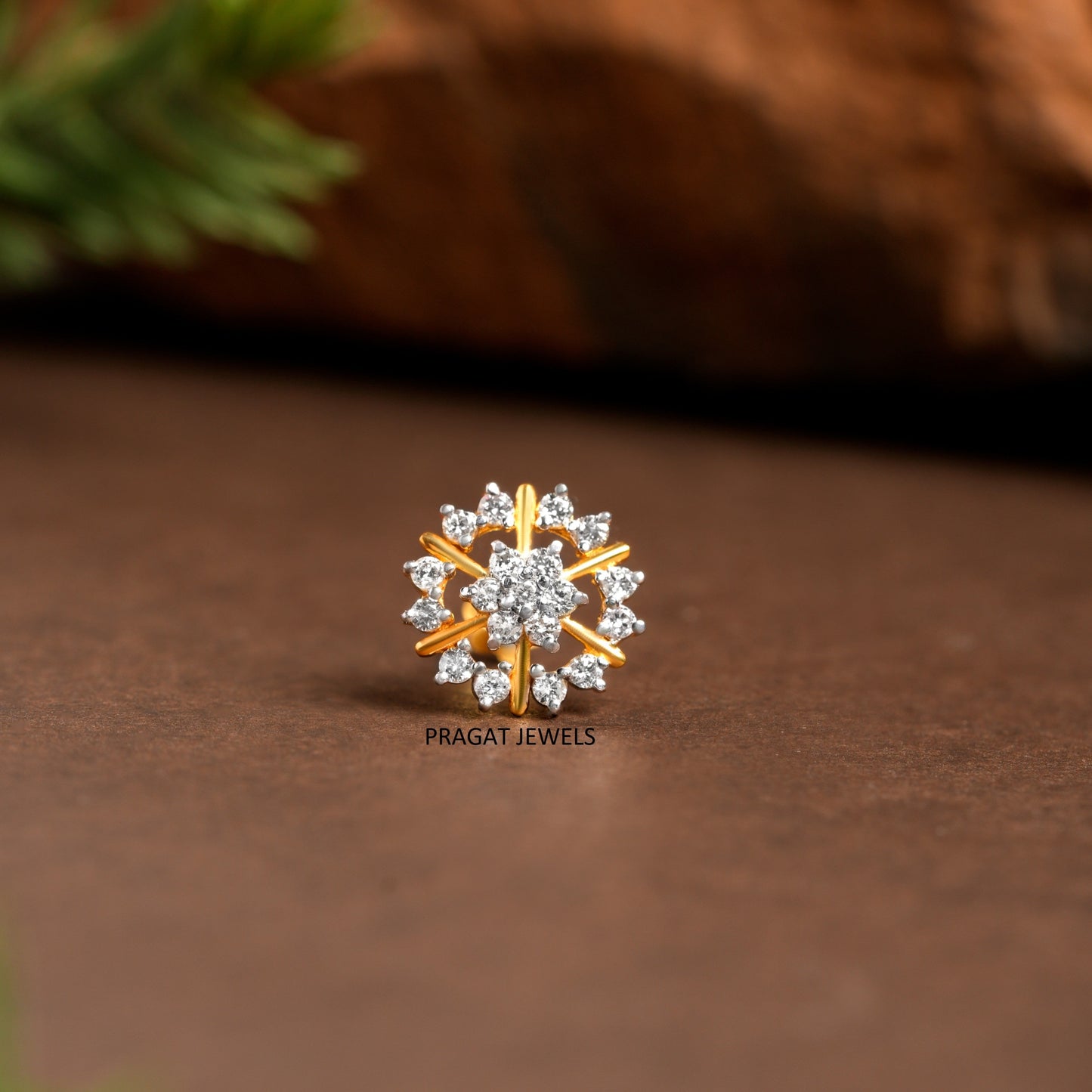 Diamond Flower Stud for Nosepin Brillant Cut Diamond Hand crafted with love
