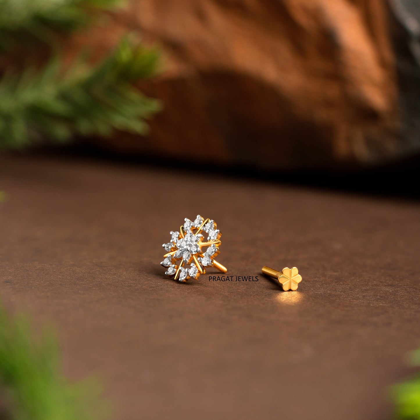 Diamond Flower Stud for Nosepin Brillant Cut Diamond Hand crafted with love