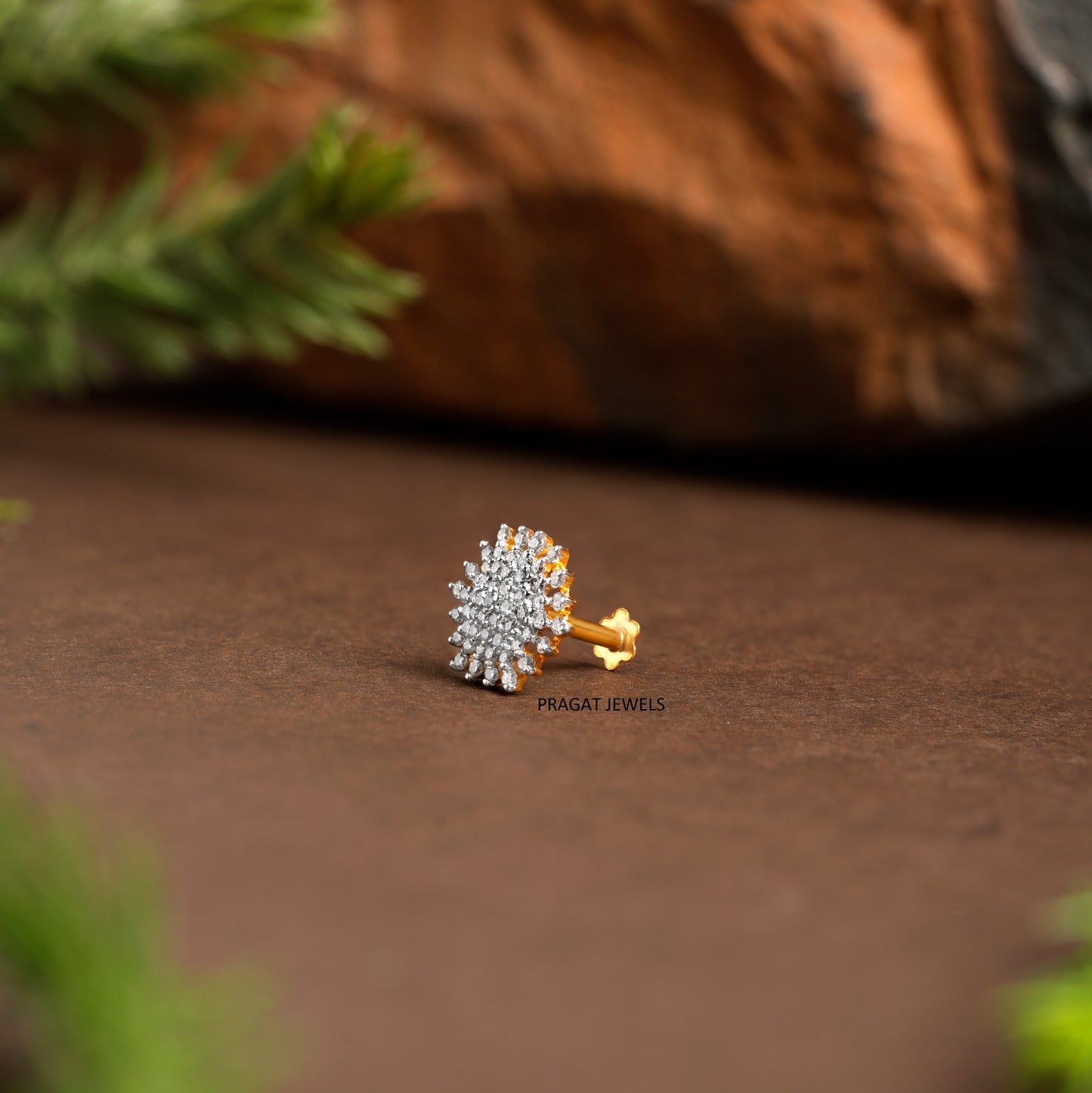 Flower Nose Stud, Diamante Nose Stud,Crystal Nose Pin women Gift for The Percious One.