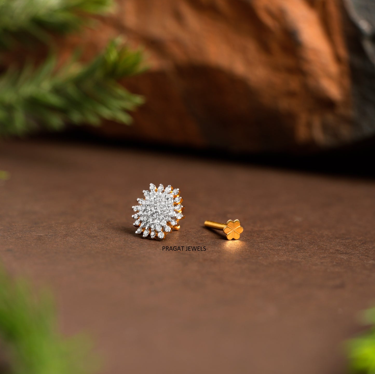 Flower Nose Stud, Diamante Nose Stud,Crystal Nose Pin women Gift for The Percious One.