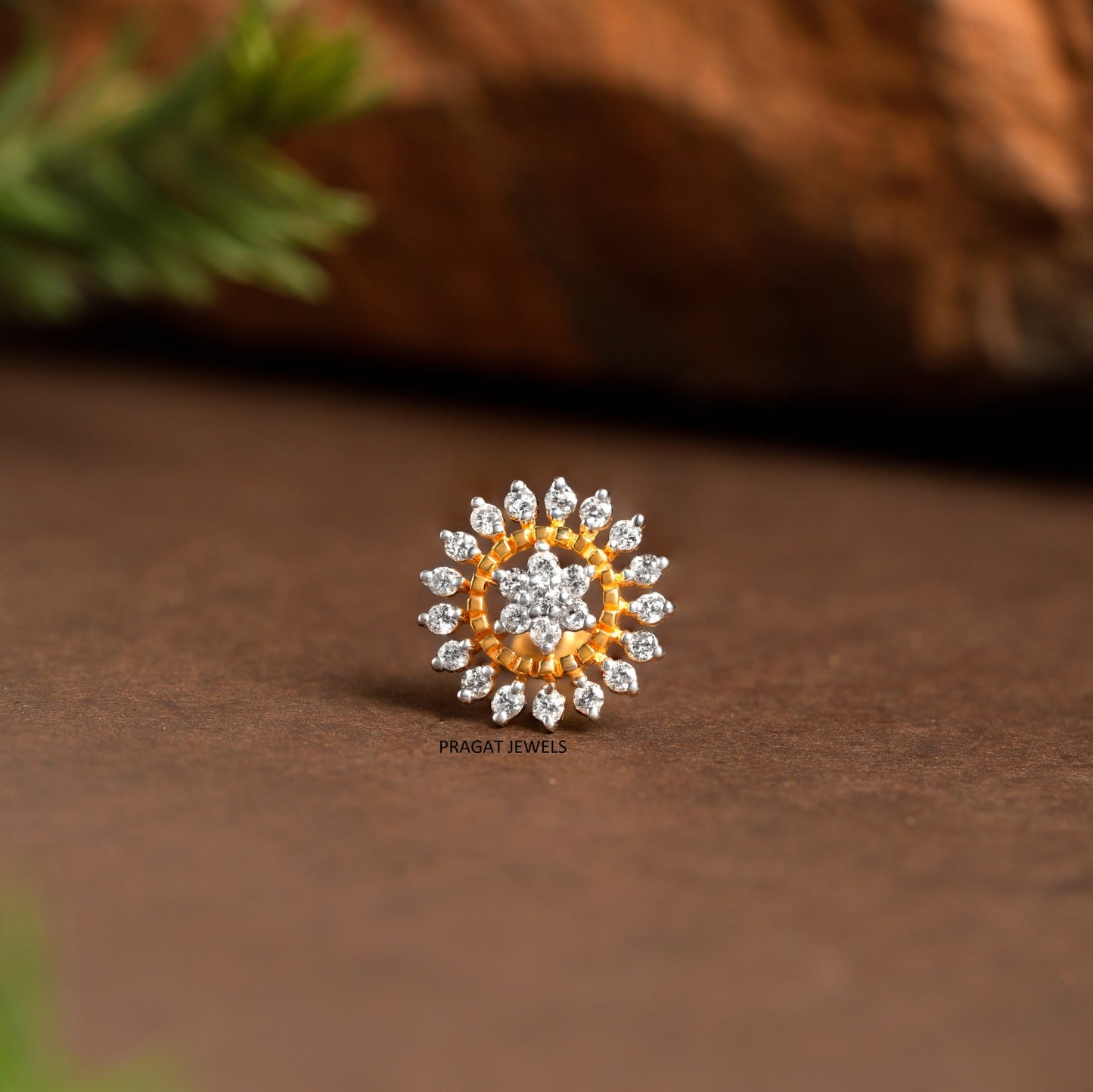Gold stud Nosepin , Flower nose stud, India nose stud, Solid gold nose stud 18k gold nose stud, Dainty, Boho