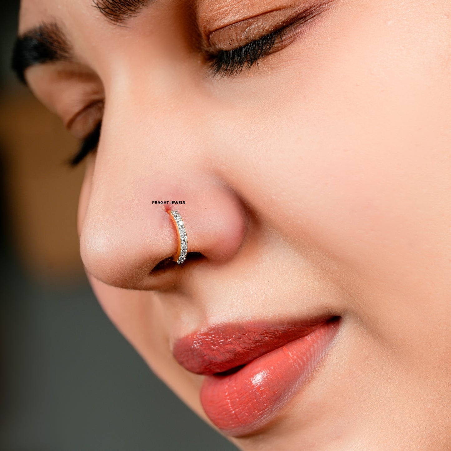 Brilliant Cut Diamond 18K Yellow Gold Nose Ring,A Percious Gift for The Percious One.
