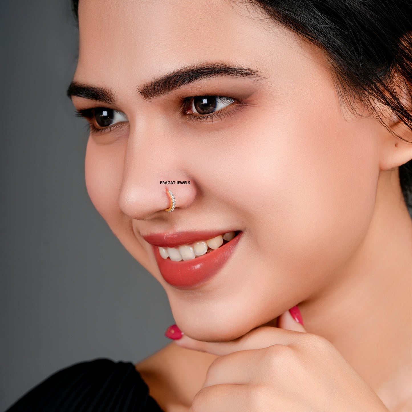 Brilliant Cut Diamond 18K Yellow Gold Nose Ring,A Percious Gift for The Percious One.