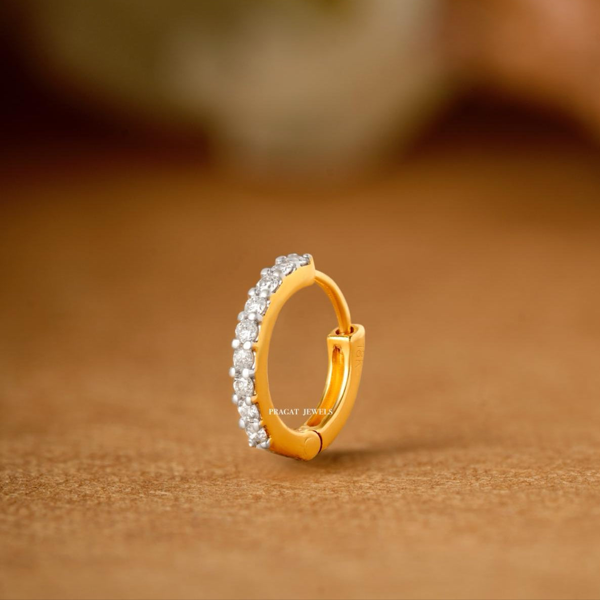 Brilliant Cut Diamond 18K Yellow Gold Nose Ring,A Percious Gift for The Percious One.