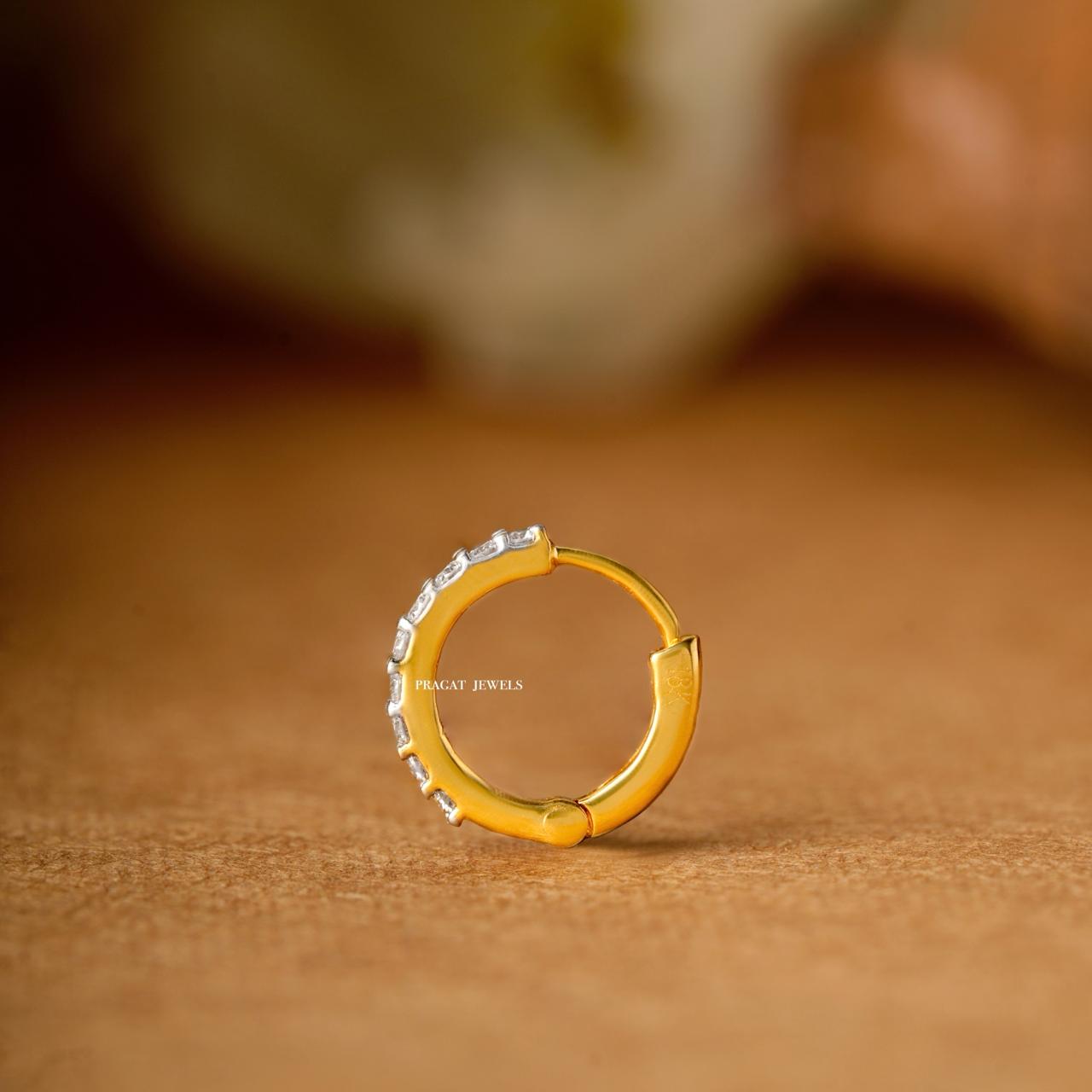 Brilliant Cut Diamond 18K Yellow Gold Nose Ring,A Percious Gift for The Percious One.