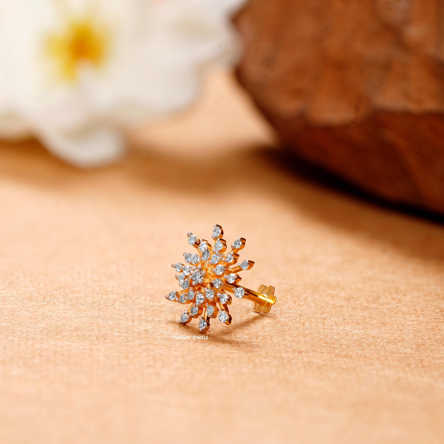 Stunning floral Diamond cocktail Nosepin for women Gift for The Percious One.