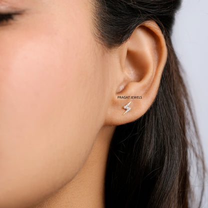 Tiny Diamond Stud Earrings | Minimalist Evil Eye Design | Handmade Dainty Jewelry”NP219