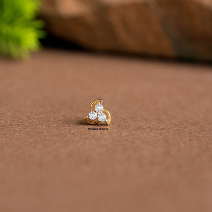 Diamond Cluster Nosepin 18k Yellow Gold Brilliant Cut Diamond Handcrafted With Love.