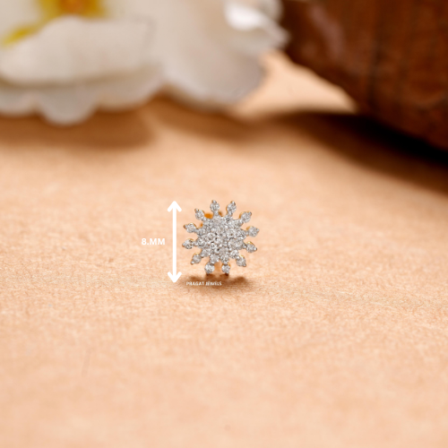 Indian Nose Stud Traditional Nose Stud Indian Nose pin Diamond Nose Piercing Unique Nose Stud 18K Yellow gold Nose Stud  Shape Nose Stud - PRAGAT JEWELS