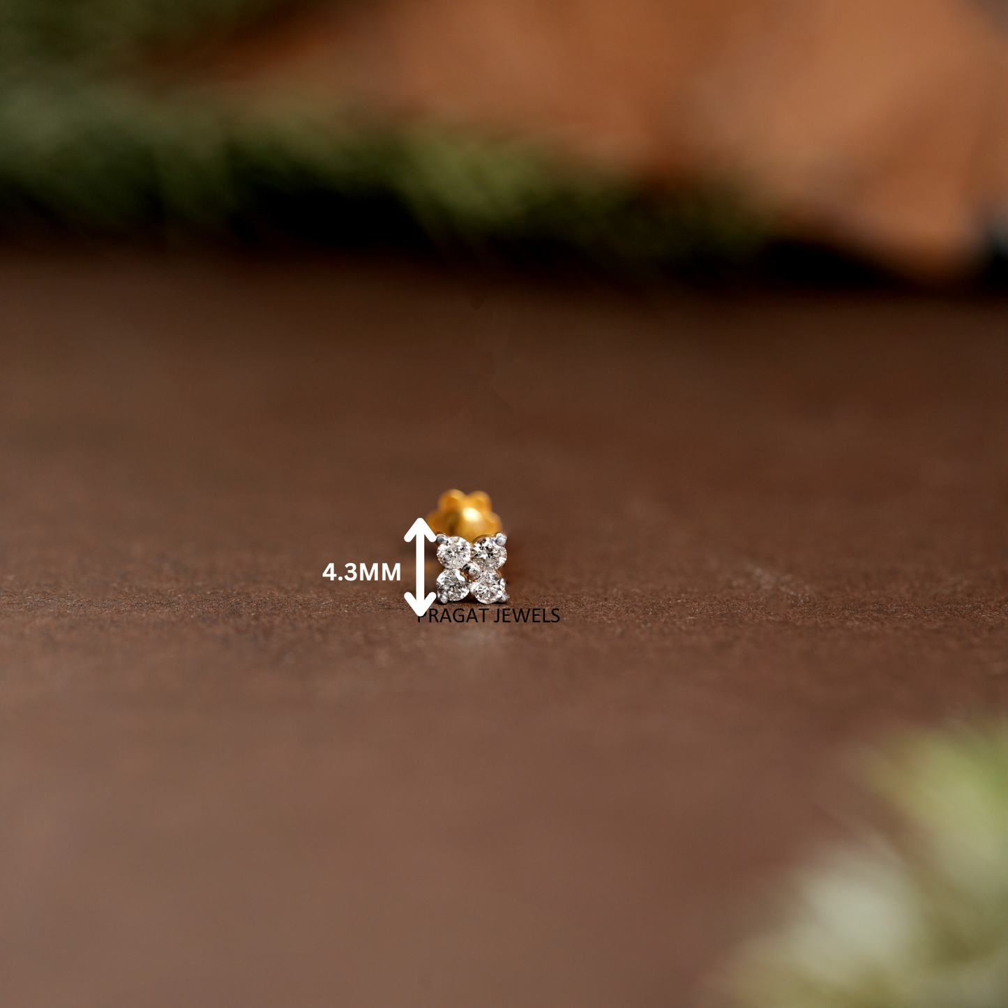 Thin Delicate Crystal Nose Pin, Flower Nose Stud, Diamond Nose Stud, AB Crystal Nose Pin,