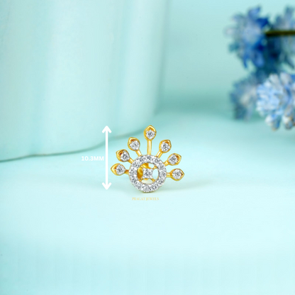18K Yellow Gold 10.3MM Nosepin ,Handcrafted With Love For the Special Moments Of Your Life. - PRAGAT JEWELS