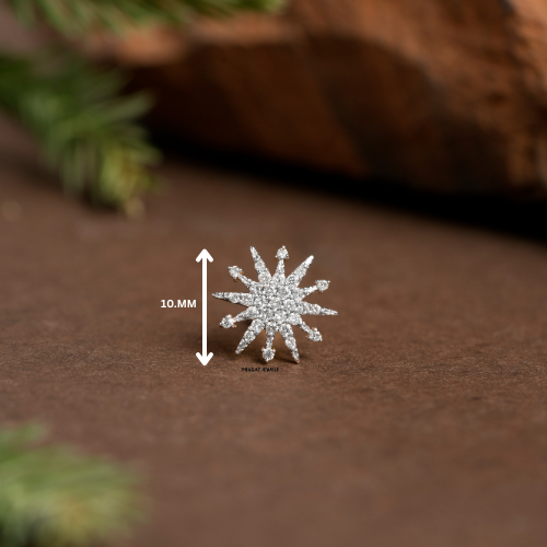 10MM Celestial Star Real Diamond Nosepin ,Handcrafted Just for The star Of Your Life. - PRAGAT JEWELS