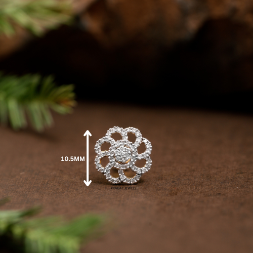 Diamond Nosepin Solitaire Yellow Gold Brillant Cut Diamond Hand crafted with love - PRAGAT JEWELS