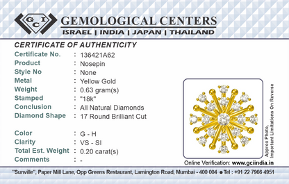 Indian Nose Stud Traditional Nose Stud Indian Nose pin - PRAGAT JEWELS