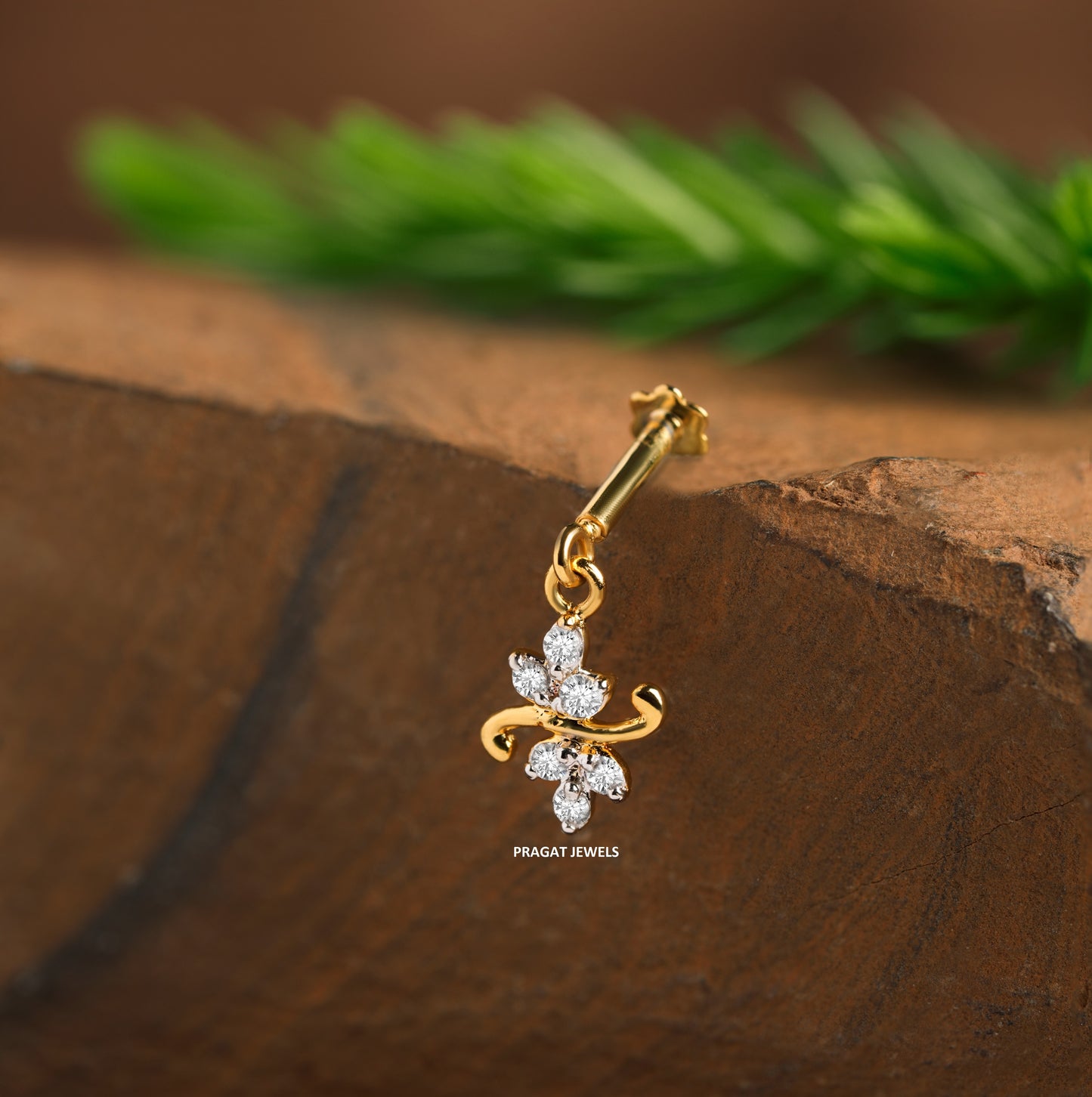 Natural Diamond Stud Diamond Helix Bugadi, Genuine Diamond Helix Bugadi