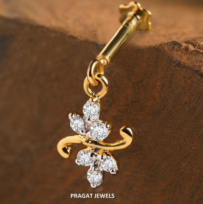 Natural Diamond Stud Diamond Helix Bugadi, Genuine Diamond Helix Bugadi