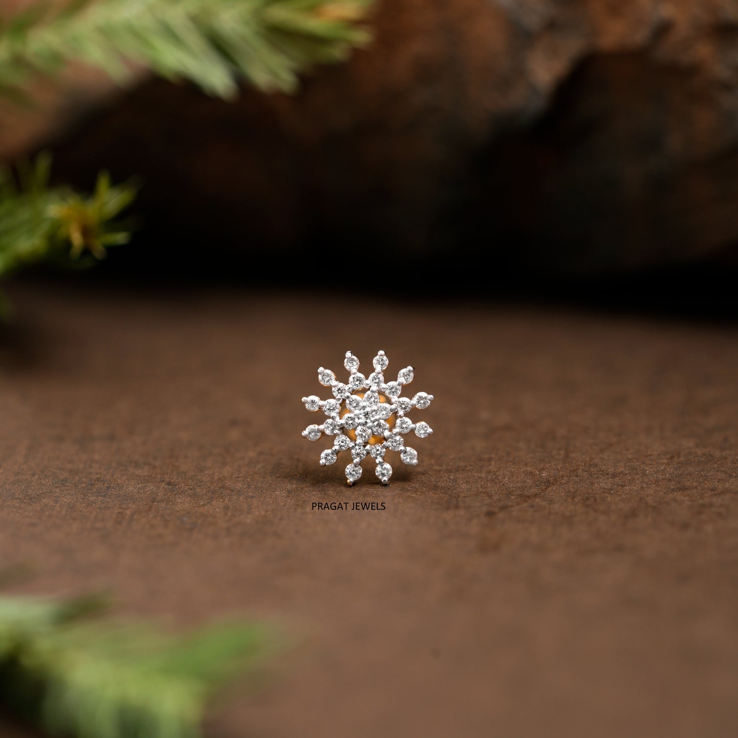 Indian Nose pin Diamond Nose Piercing Unique Nose Stud 18K Yellow gold Nose Stud Shape Nose Stud