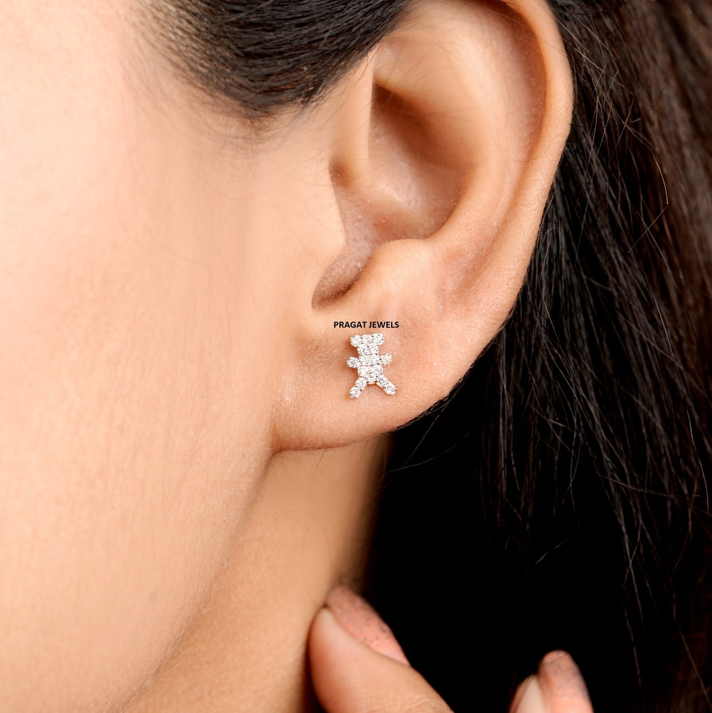 Teddy Bear Earrings ,Gold  Baby Earring Multiple Earrings  ,Everyday Usable Earrings NP1228