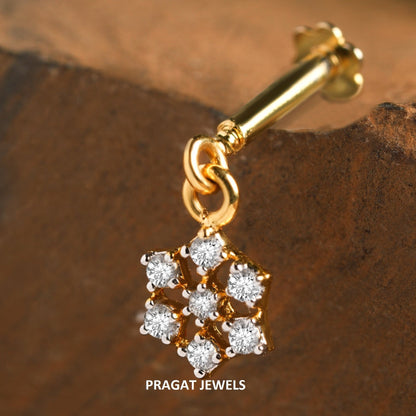 18K Yellow Gold Brillant Cut Helix Bugadi Diamond Hand crafted with love