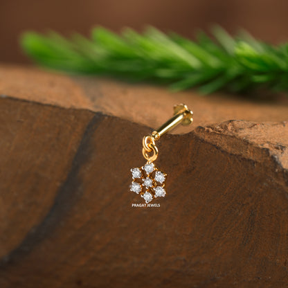 18K Yellow Gold Brillant Cut Helix Bugadi Diamond Hand crafted with love