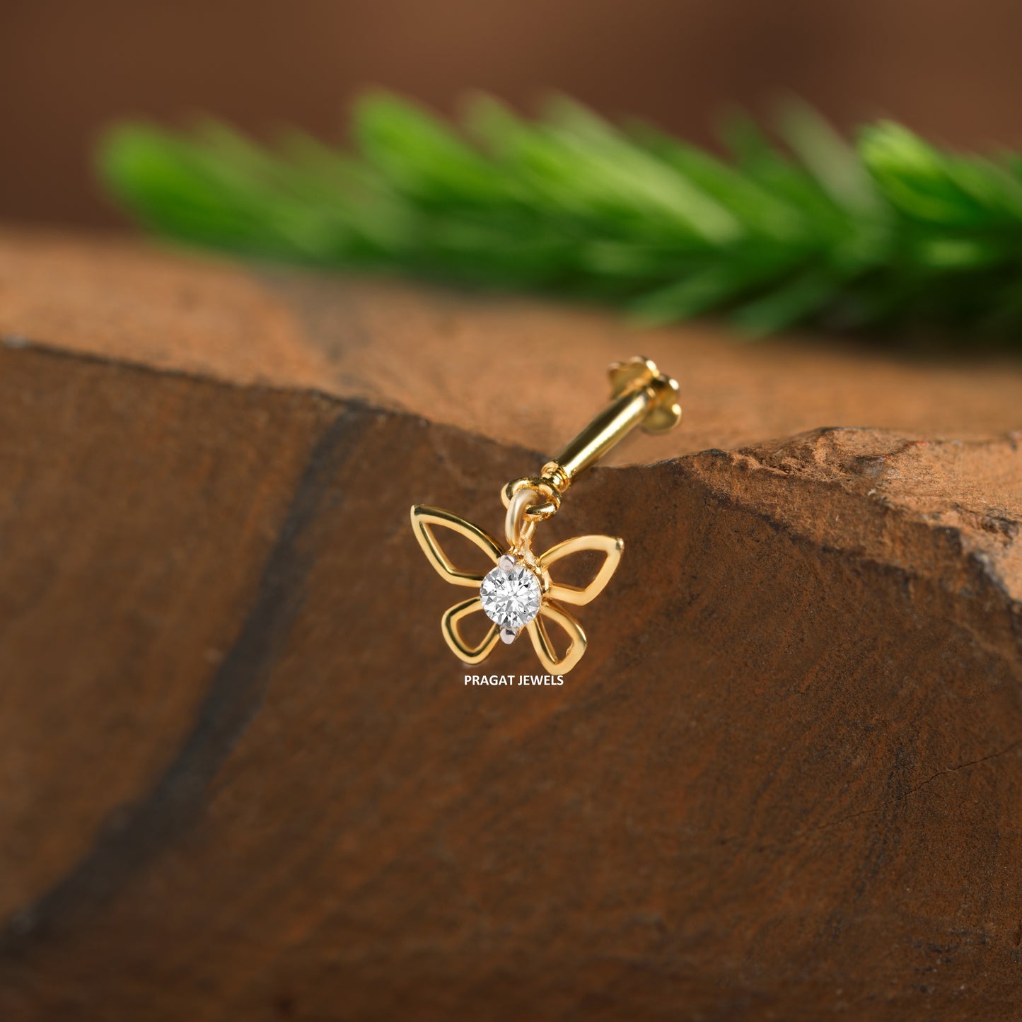 Butterfly Helix Bugadi Piercing 18K Gold Diamond Bugadi