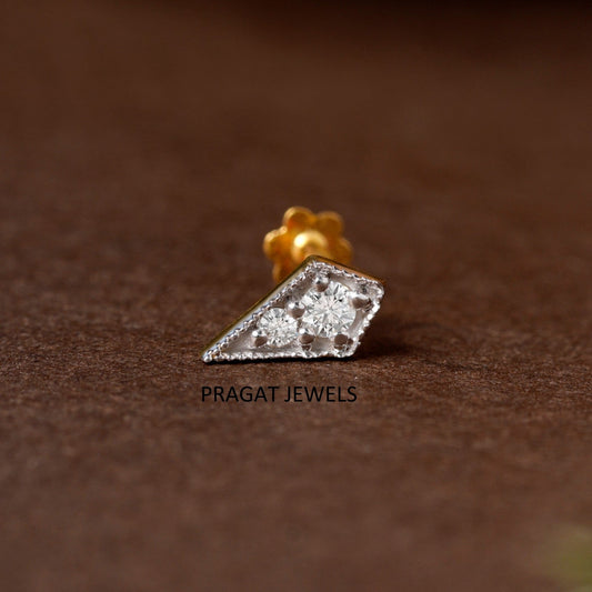 Elegant Diamond Kite Shape Nose Pin/Minimalist Diamond Kite Nose Pin/NP1216