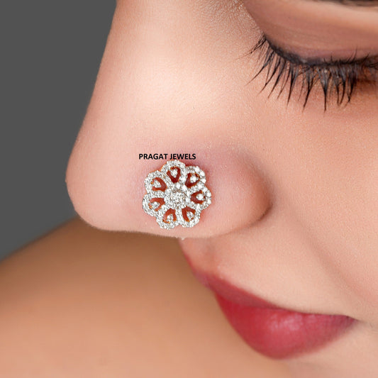 Indian Nose Stud Traditional Nose A precious Gift for The Percious One. - PRAGAT JEWELS