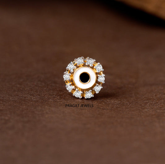 Diamond Evil Eye Nose Pin/Sparkling Evil Eye Diamond Nose Stud/