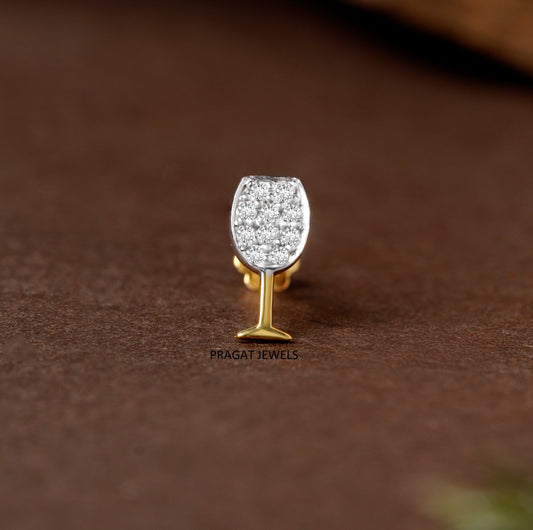 Wine Glass Diamond Stud/Champagne Glass Diamond Stud/Cocktail Glass Diamond Stud/np1236
