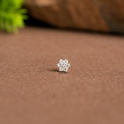 Flower Nose Stud, Diamante Nose Stud,Crystal Nose Pin women Gift for The Percious One.