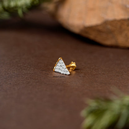 Triangle Diamond Stud/Triangular Diamond Stud/Geometric Triangle Stud/np1234