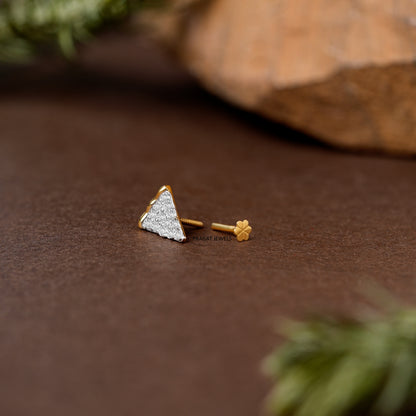 Triangle Diamond Stud/Triangular Diamond Stud/Geometric Triangle Stud/np1234