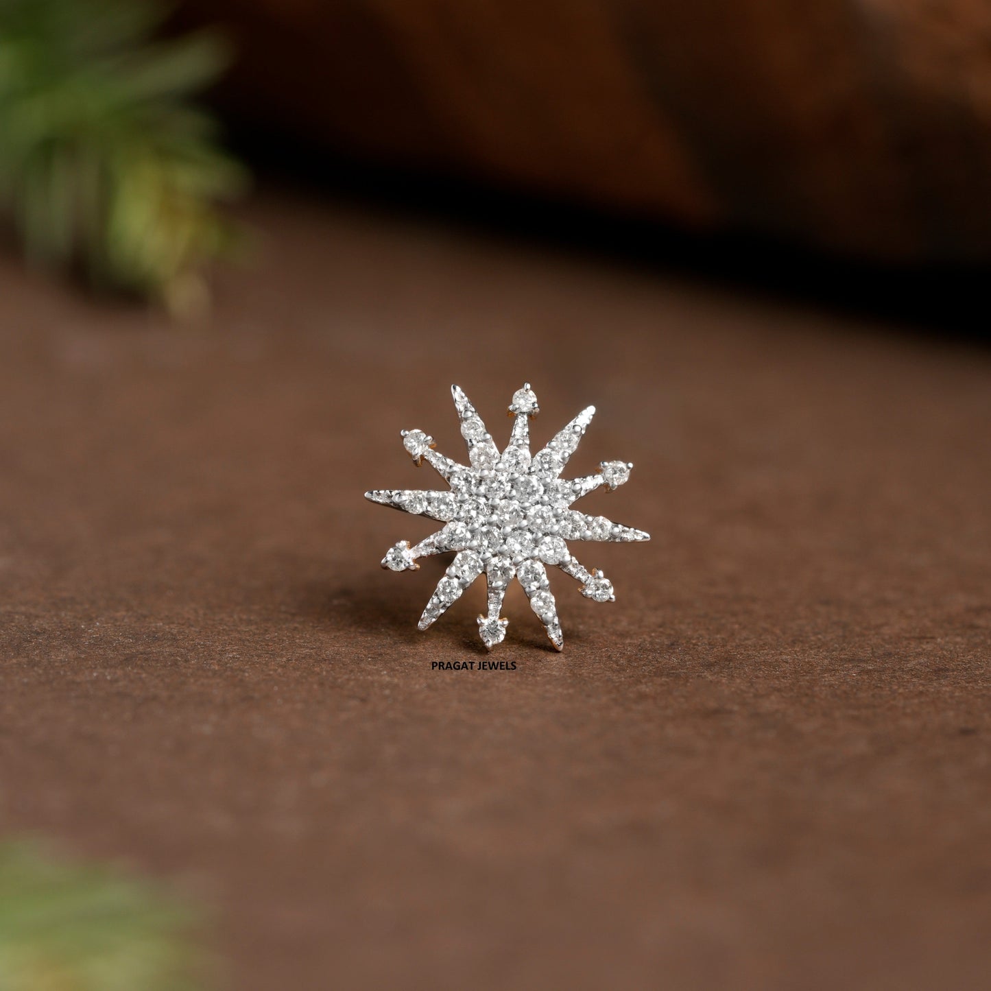 10MM Celestial Star Real Diamond Nosepin ,Handcrafted Just for The star Of Your Life. - PRAGAT JEWELS