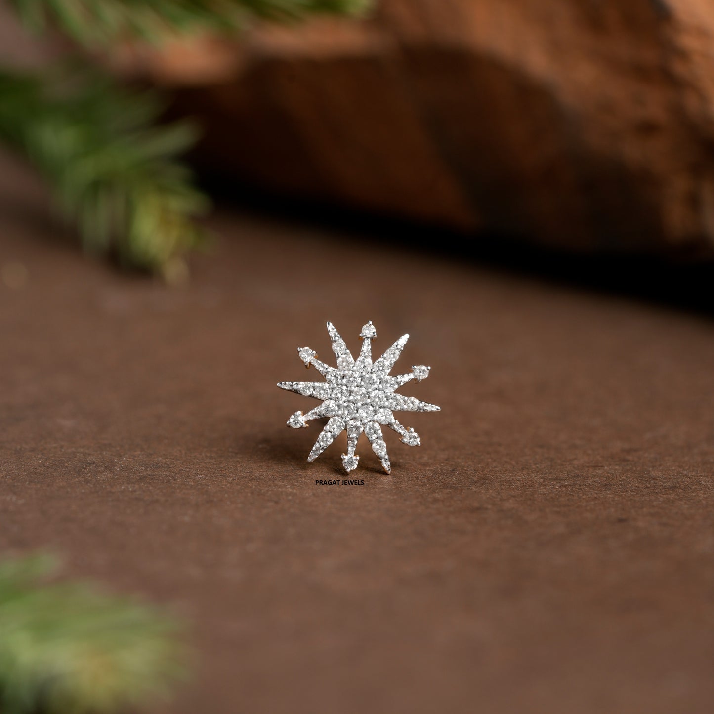 10MM Celestial Star Real Diamond Nosepin ,Handcrafted Just for The star Of Your Life.