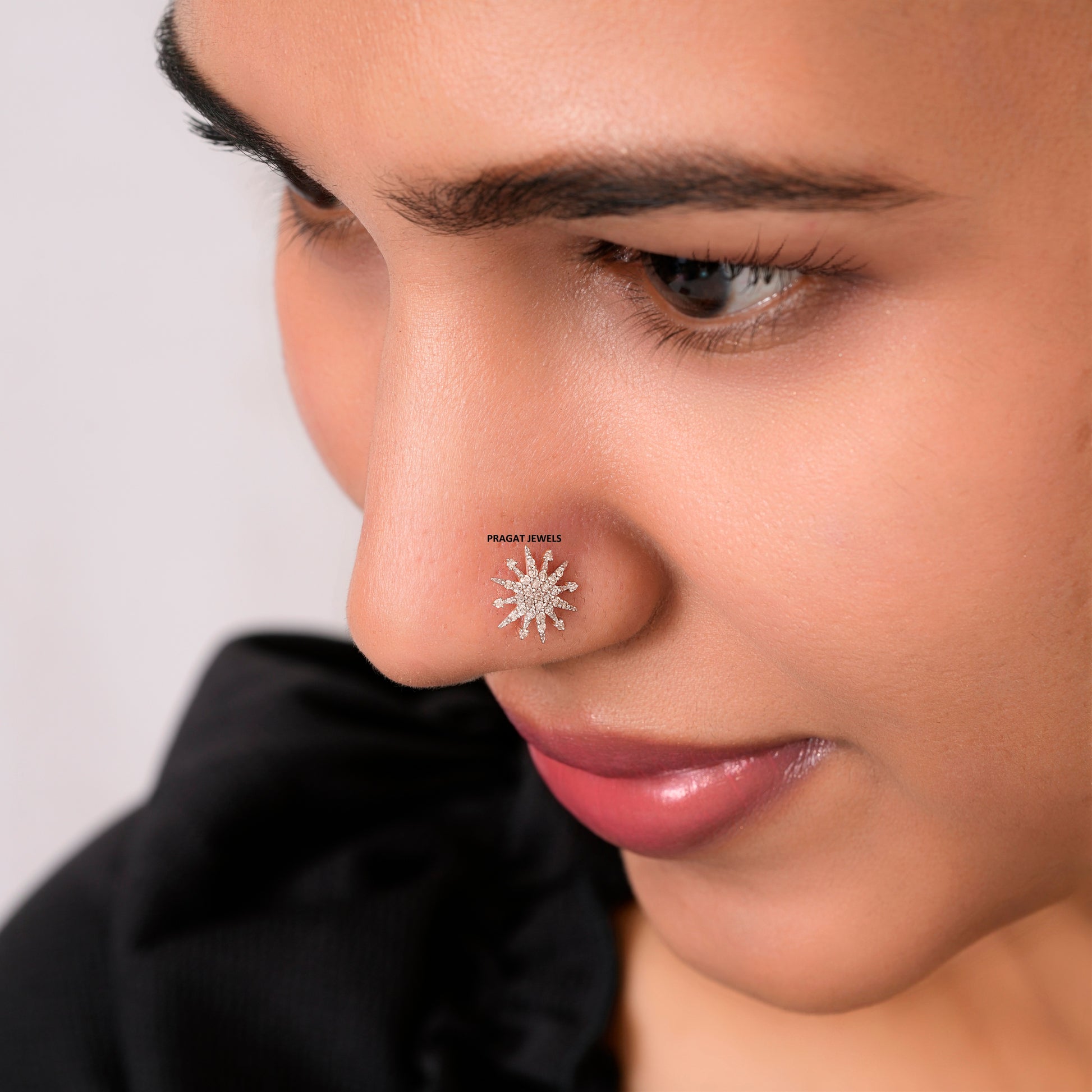 10MM Celestial Star Real Diamond Nosepin ,Handcrafted Just for The star Of Your Life. - PRAGAT JEWELS